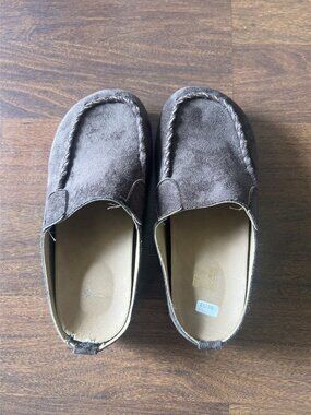 Brown Suede Clog Slippers Womens EU 38 US 7 Slip On Moccasin House